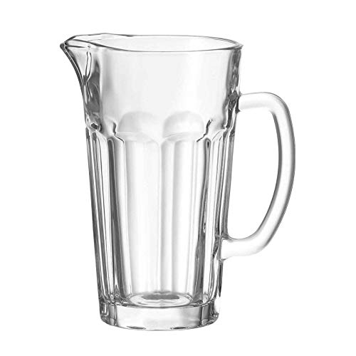 Leonardo Rock Wasser Krug, spülmaschinengeeigneter & handgefertigter Saft Krug aus Glas, Wasser-Karaffe mit Henkel, Höhe 24,2 cm, ∅ 13 cm, 1500 ml, 012996