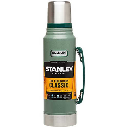 Stanley Classic Legendary Thermoskanne 1L - Hält 24 Stunden Heiß oder Kalt - Spülmaschinenfest - Auslaufsicherer Deckel dient als Becher - Isolierflasche BPA Frei - Edelstahl Thermosflasche