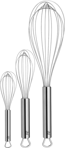 WMF Profi Plus Schneebesen Set 3-teilig, Schneebesen Edelstahl teilmattiert, Rührbesen, Quirl, spülmaschinengeeignet