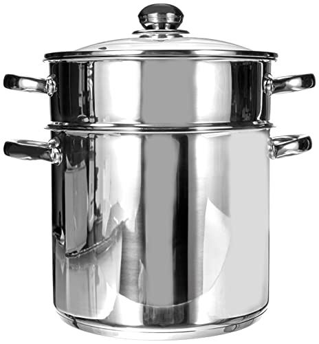 Baumalu 342639 Couscous-Topf 9 l, 24 cm, Stahl, Silber