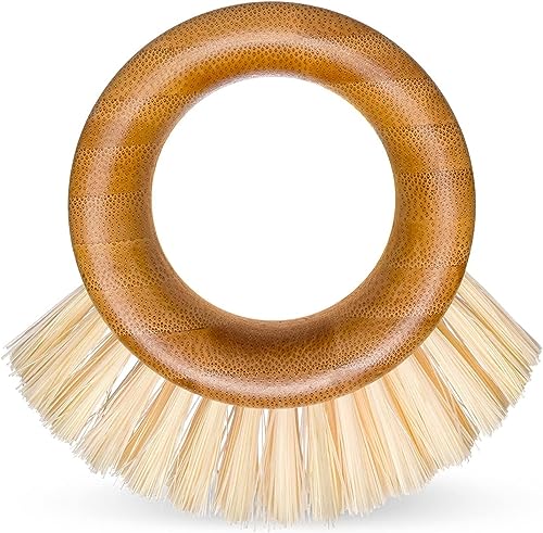 Full Circle The Ring Gemüsebürste aus Bambus - Vielseitige Reinigungsbürste für Obst und Gemüse - Für Lebensmittel wie Kartoffeln, Pilze und Karotten mit Borsten und Griff aus recyceltem Material