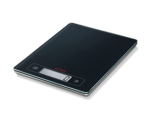 Soehnle Page Profi Digitalwaage für max. 15 kg, digitale Küchenwaage mit großer Wiegefläche und Tara, praktische Haushaltswaage mit Hold-Funktion, Schwarz