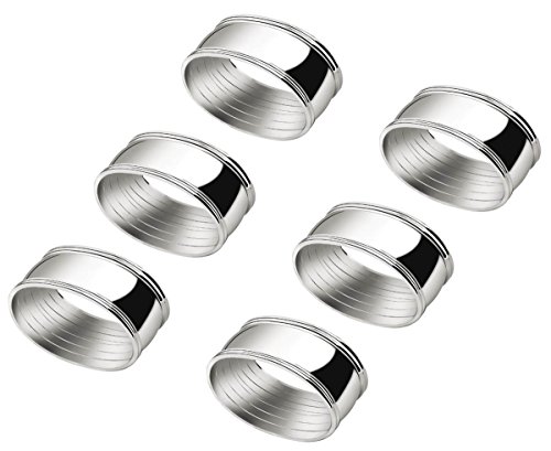 Stoffserviettenring oval 6er-Set 5,5x4,2cm versilbert