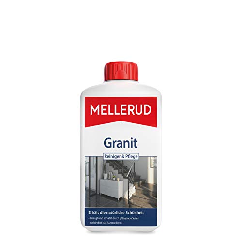 MELLERUD Granit Reiniger & Pflege | 1 x 1 l | Reinigungsmittel zum Entfernen von hartnäckigen Verschmutzungen auf Granit- oder Specksteinoberflächen