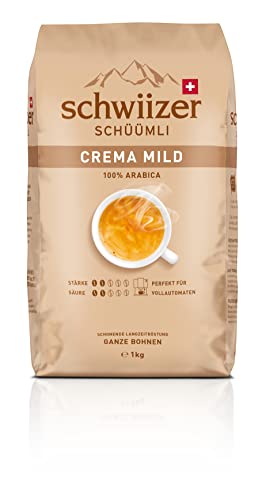 Schwiizer Schüümli Mild Medium Roast Ganze Kaffeebohnen 1kg - Intensität 1/5 - UTZ-zertifiziert