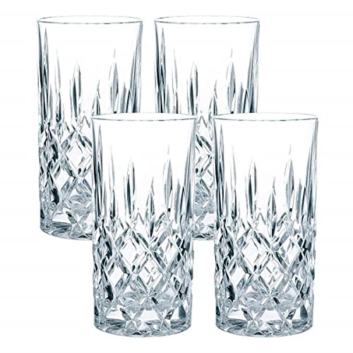 Nachtmann 4-teiliges Longdrink-Set, Cocktailgläser, Kristallglas, 375 ml, Noblesse, 0089208-0