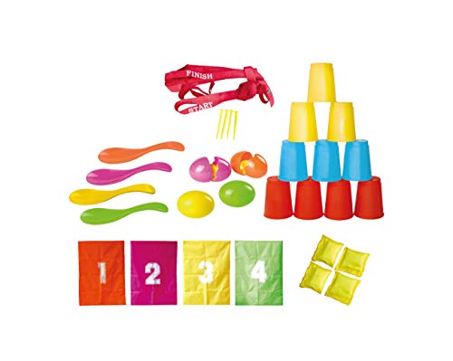 Knorrtoys 56000 - Party Set - "Fun" 32teilig, Sackhüpfen, Eierlaufen, Dosenwerfen