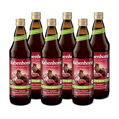 RABENHORST Rote Bete BIO 6er Pack (6 x 700 ml). Hochwertiger -Saft aus 100 % Direktsaft mit Zitronensaft abgerundet