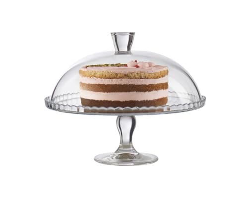 Pasabahce Patisserie 95200 - Tortenplatte mit Fuß und Haube, Glas