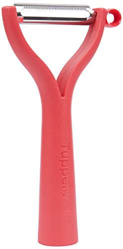 TUPPERWARE D119 Universalschäler Schäler rot Sparschäler Spargel, 14 cm