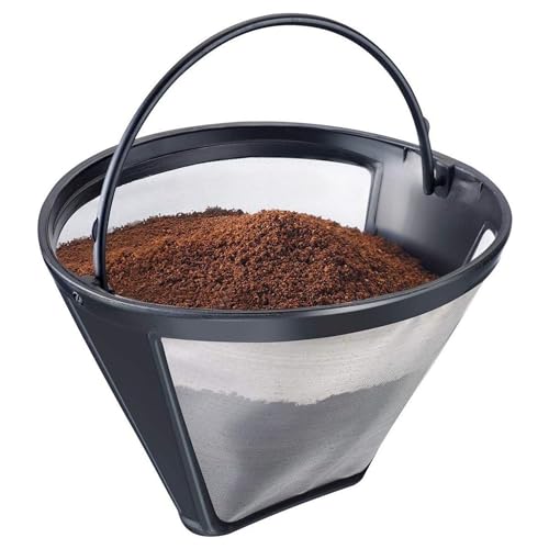 Westmark Dauer-Kaffeefilter, Für 8-12 Tassen Kaffee, Filtergröße 4, mit Edelstahlgewebe, Kunststoff, Schwarz/Silber, 24432260