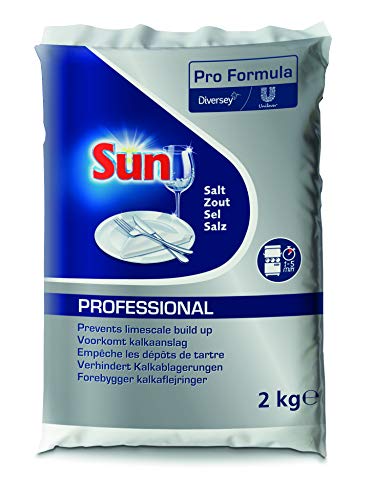 Sun Professional Spülmaschinensalz - Effektiver Kalkschutz und glänzende Ergebnisse, Wasserenthärter für die Spülmaschine, 2kg