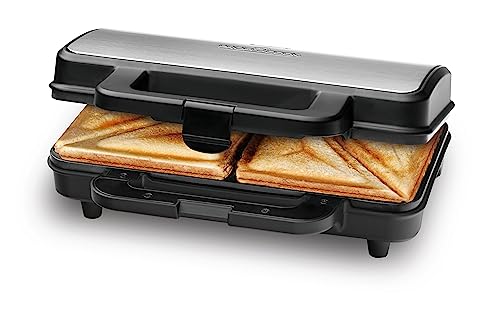ProfiCook Sandwichmaker für amerikanische Sandwiches und XXL-Toastscheiben | elektrischer Sandwichtoaster mit extra großen Sandwich-Platten (antihaftbeschichtet) | Sandwich-Maker 900W | PC-ST 1092
