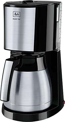 Melitta Enjoy Top Therm - Filterkaffeemaschine - mit Thermokanne - Tropfstopp - 10 Tassen - Edelstahl/Schwarz (1017-08)