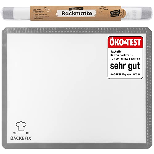 Backefix 40x30 cm Original Backfolie wiederverwendbar Silikon Backmatte BPA frei - einfach, umweltbewusst und gesund backen, spülmaschinenfest
