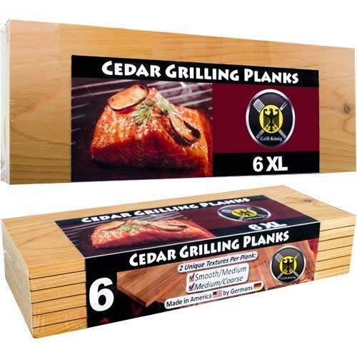 Dominion Grilling Co. Räucherbretter 6 XL Grillbretter/Grillplanken aus Zedernholz in ÜBERLÄNGE – 6er Pack