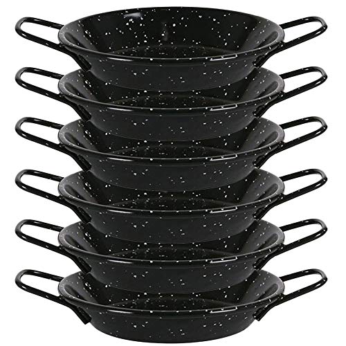 Menax - Paella Pfanne Mini - Stahl Antihaftbeschichtet - Schwarz - Set 6-16 cm - 1 Portionen