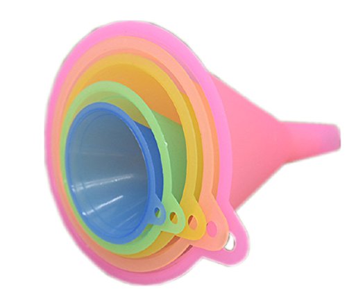 LINGLAN Küche, Regenbogenfarben, Trichter-Set – 5-teilig (67, 83, 98, 110 und 125 mm), Plastik, Set of 5