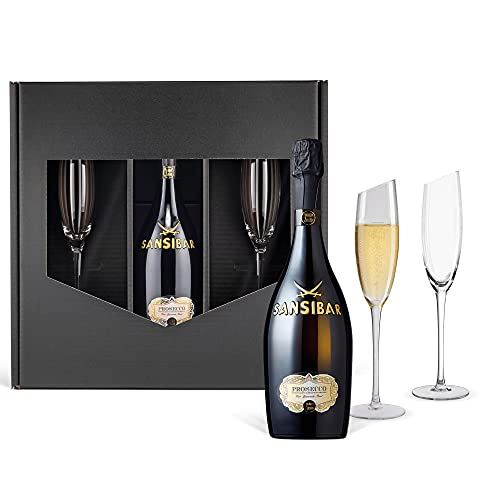 Sansibar Prosecco (0,75 l) Geschenk-Set mit 2 original Wertmann-living Sekt-Gläsern