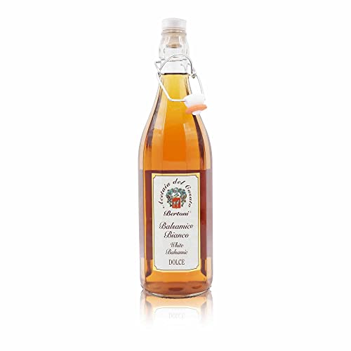 BERTONI Balsamicoessig dolce bianco - Premium italienischer Balsamicoessig - Eichenfassgereift, süß-mild & vielseitig einsetzbar für Salat, Fleisch und Nachspeisen - 1 Liter