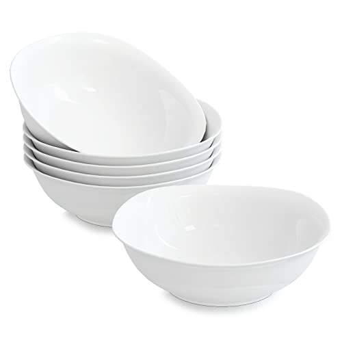 MALACASA, Serie Elisa, 6 teilig Set Porzellan 6,7" Schalen Müslischüssel Salatschüsseln Dessertschälchen für 6 Personen