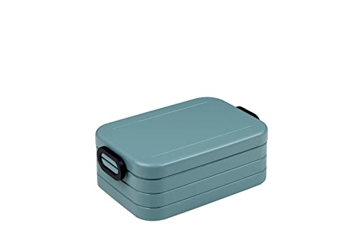 Mepal - Lunchbox Take a Break Midi - Brotdose To Go - Für 2 Sandwiches oder 4 Brotscheiben - Meal Prep Box - Essensbox mit Unterteilung - Spülmaschinenfest - 900 ml - Nordic Green