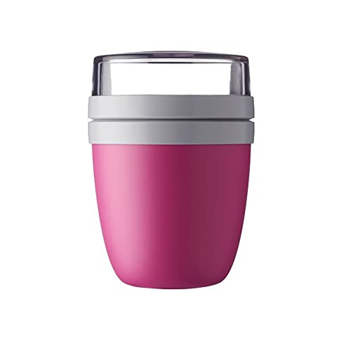 Mepal - Lunchpot Ellipse - Rose – 500 ml praktischer Reisebecher, Joghurtbecher, To go Becher – Geeignet für Tiefkühler, Mikrowelle und Spülmaschine, 700 ml