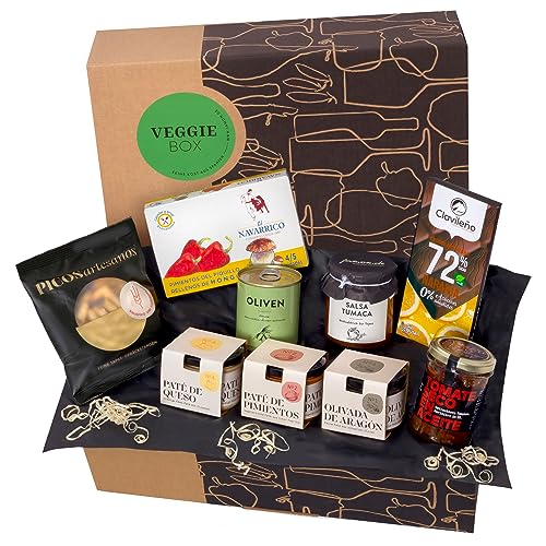 Feinkost-Präsentkorb Veggie-Box | Exquisite Auswahl an vegetarischen Tapas-Klassikern aus Spanien | Geschenkfertig verpackt von jamon.de