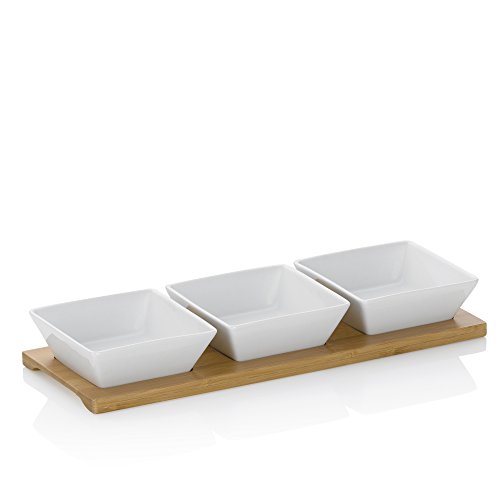 kela weiß Schalen-Set Philipa Porzellan 4tlg 33,5x12,0x5,0cm, 33.5 x 12 x 5 cm