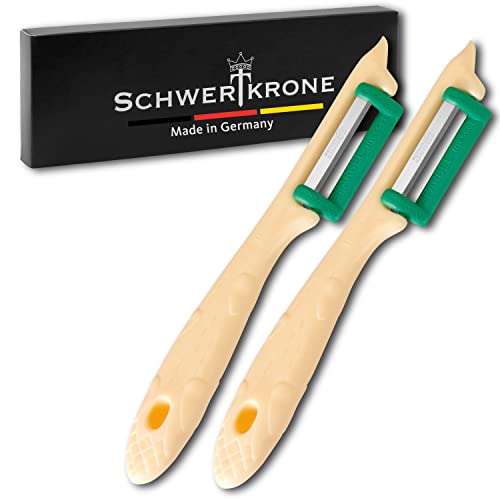 Schwertkrone 2 Spargelschäler Spargelform Sparschäler Pendelschäler Aus Solingen Obstschäler/Kartoffelschäler/Gemüseschäler für Links- und Rechtshänder