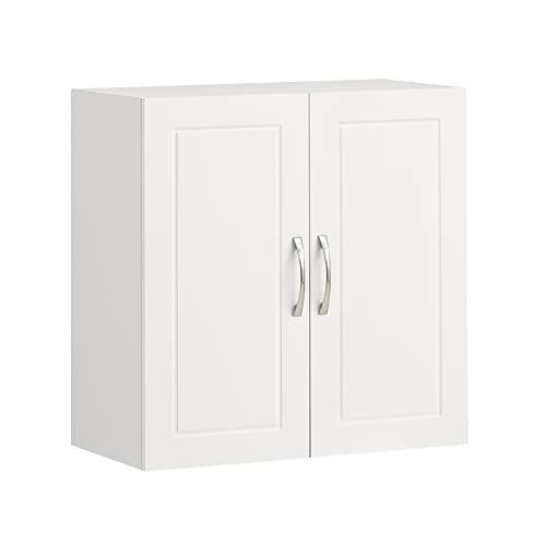 SoBuy® FRG231-W Hängeschrank mit Zwei Türen Wandschrank Badschrank Küchenschrank Medizinschrank Badmöbel Weiß BHT ca: 60x60x30cm