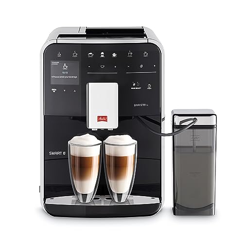 Melitta Caffeo Barista TS Smart - Kaffeevollautomat - mit Milchsystem - App Steuerung - Direktwahltaste - Zweikammer Bohnenbehälter - Schwarz (F850-102)