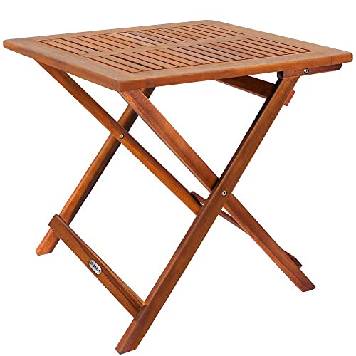 Casaria® Gartentisch Balkontisch Wetterfest Klappbar Holz 70x70cm 80kg Belastbarkeit Balkon Garten Terrasse Tisch Klapptisch Pflanztisch Akazie Braun
