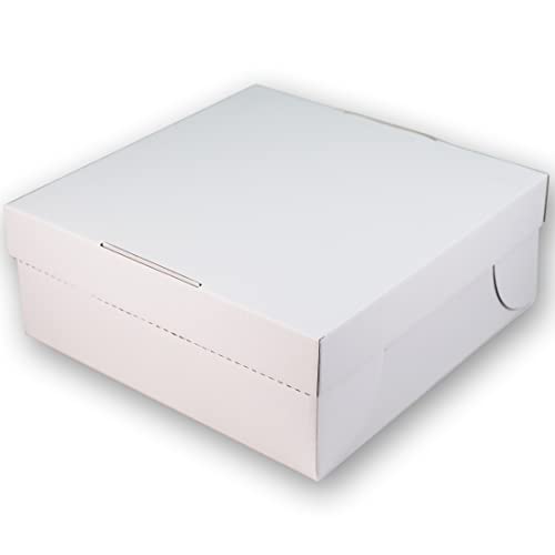 50 Tortenkartons 32x32x12cm 2teilig | Kuchen Transportbox aus Pappe für Torten und Kuchen | Praktische Kuchenkartons oder Cake Box | Die Kuchenbox aus stabiler Pappe als Kuchen Verpackung