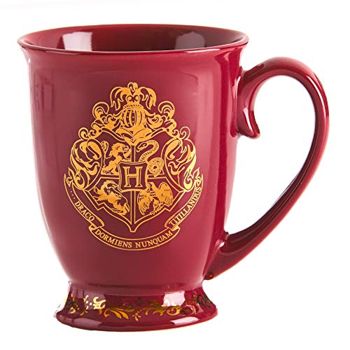 HARRY POTTER Original Hogwarts Tasse aus Keramik mit goldenem Wappen, Mehrfarbig 9cm x 12 cm x 11 cm