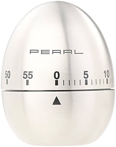 PEARL Küchentimer: Kurzzeitmesser, Eieruhr aus Edelstahl, 60-Minuten-Timer und Signalton (Küchentimer Edelstahl, Mechanische Eieruhr, hochwertig)