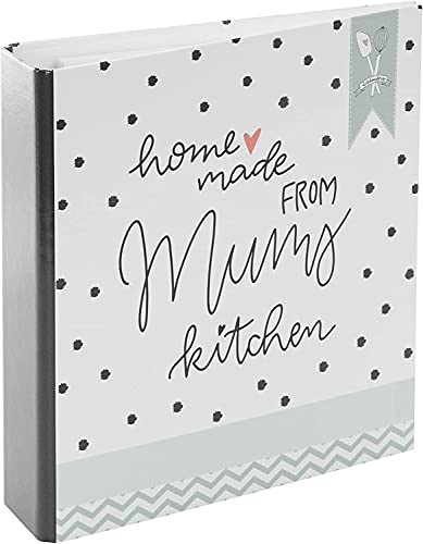 goldbuch 69041 Rezeptebuch Homemade Moms, Rezepte Ordner mit 25 bedruckten linierten Blättern, Einband Kunstdruck, Mums kitchen Weiß / Grün, 21 x 22,5 cm