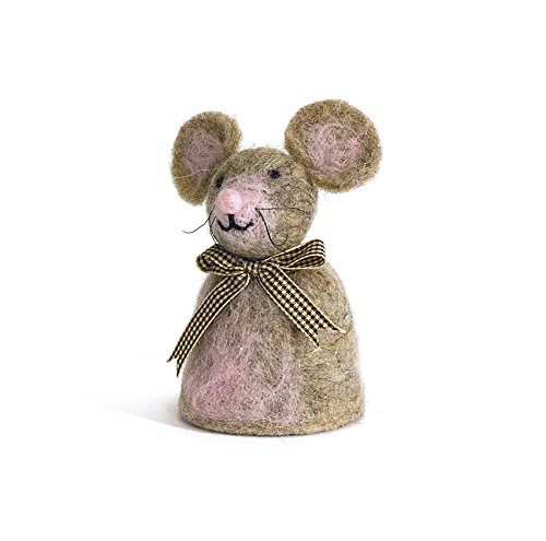 Baden dekorativer niedlicher Eierwärmer Maus mit Schleifchen aus Filz (1)