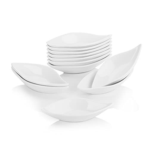 MALACASA, Serie Ramekin.Dish, 12-teiliges Set Super Mini 4,75 Zoll / 12 x 6 x 2,2 cm Schüssel aus Porzellan, Dessertschale, Snackschale, Vorspeise
