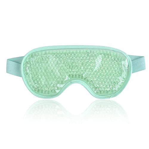 NEWGO Augenmaske Kühlend Kühlmaske Gesicht Kühlbrille für Migräne, Kopfschmerzen, Geschwollene, Müde Augen, Augenringe, Sinusschmerzen, Ice Eye Mask (Grün)