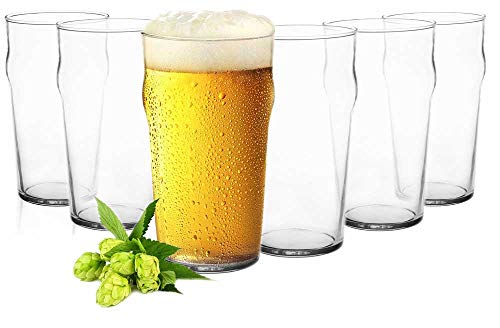 Sendez 6 Pint Gläser 0,5L (max. 570ml) Biergläser Bierglas Pilsgläser Pint Glas Trinkgläser Saftgläser