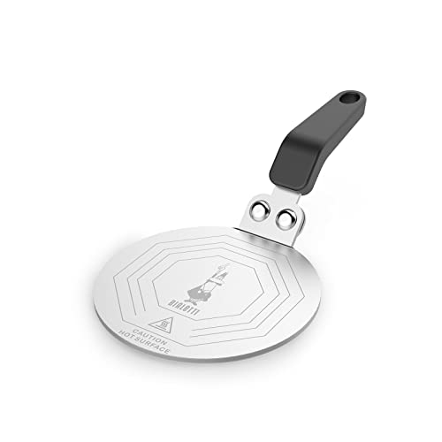 Bialetti Moka Induktionskochteller Adapter für die Verwendung von Kaffeekannen und Kochgeschirr auf Induktionskochfelder, Stahl, 13 cm, Silber