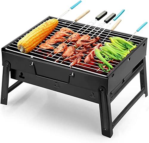 Uten Grill BBQ Portable Holzkohlegrills, Faltbare Grillwagen Outdoor Tischgrills Tragbar Picnikgrill