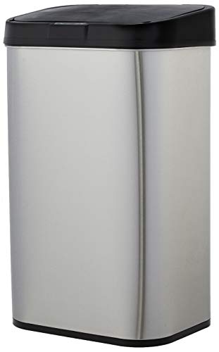 AmazonBasics Automatic Stainless Steel Trash Can - Rectangular, 60-Liter