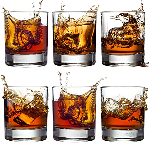 CRYSTALIA Premium Whiskeygläser, Tumbler Gläser 6er Set, 305 ml, 100% BLEIFREI, Wasser Gläser Set, Rocks Gläser für Cocktails und Bourbon, Bar Trinkglas für Scotch, Cognac, Irish Whisky-Gläser