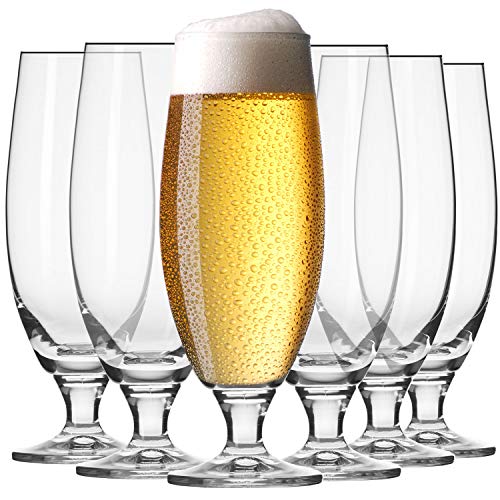 Krosno Pokal Craft Bier-Gläser 0,5 liter | Set von 6 | 500 ML | Elite Kollektion | Perfekt für Zuhause, Restaurants und Partys | Spülmaschinenfest