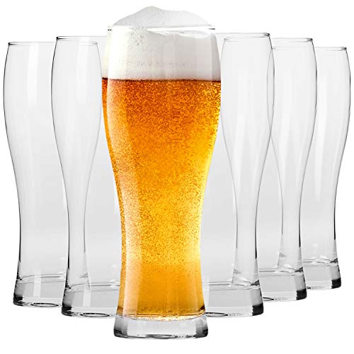 Krosno Hoch Weizengläser Biergläser 0,5 liter | Set von 6 | 500 ML | Chill Kollektion | Perfekt für Zuhause und Partys | Spülmaschinenfest
