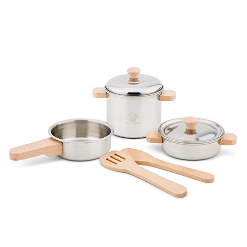 New Classic Toys 10640 Metal Pan Set, Metallpfannenset