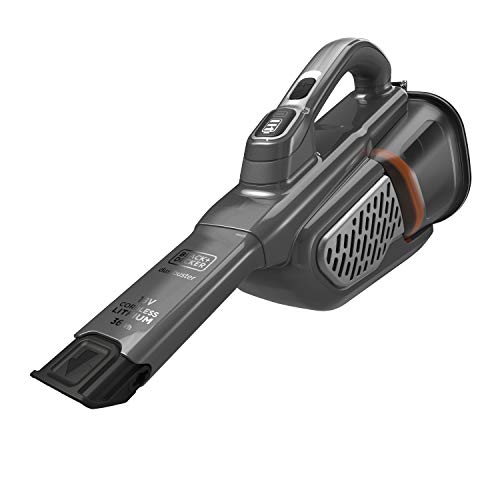 Black+Decker 36 Wh / 18 V Akku-Handstaubsauger Dustbuster Smart tech (mit Cyclonic Action & Zwei Saugstufen, integrierte ausziehbare Fugendüse, inkl. Ladekabel) BHHV520JF, Titanium/Silber/Schwarz