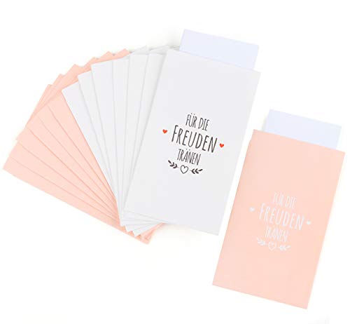 ABSOFINE 100 STK Mini Geschenktüten Freudentränen Geschenktüten Rosa & weiß Papiertüten Tüten Geschenk-Verpackung für Hochzeit Taschentücher Schmuck